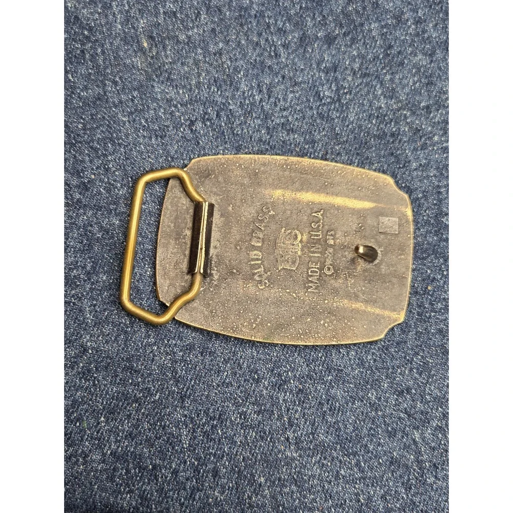 Vintage 1978 Solid Brass BTS Deer Bucks Belt Buckle